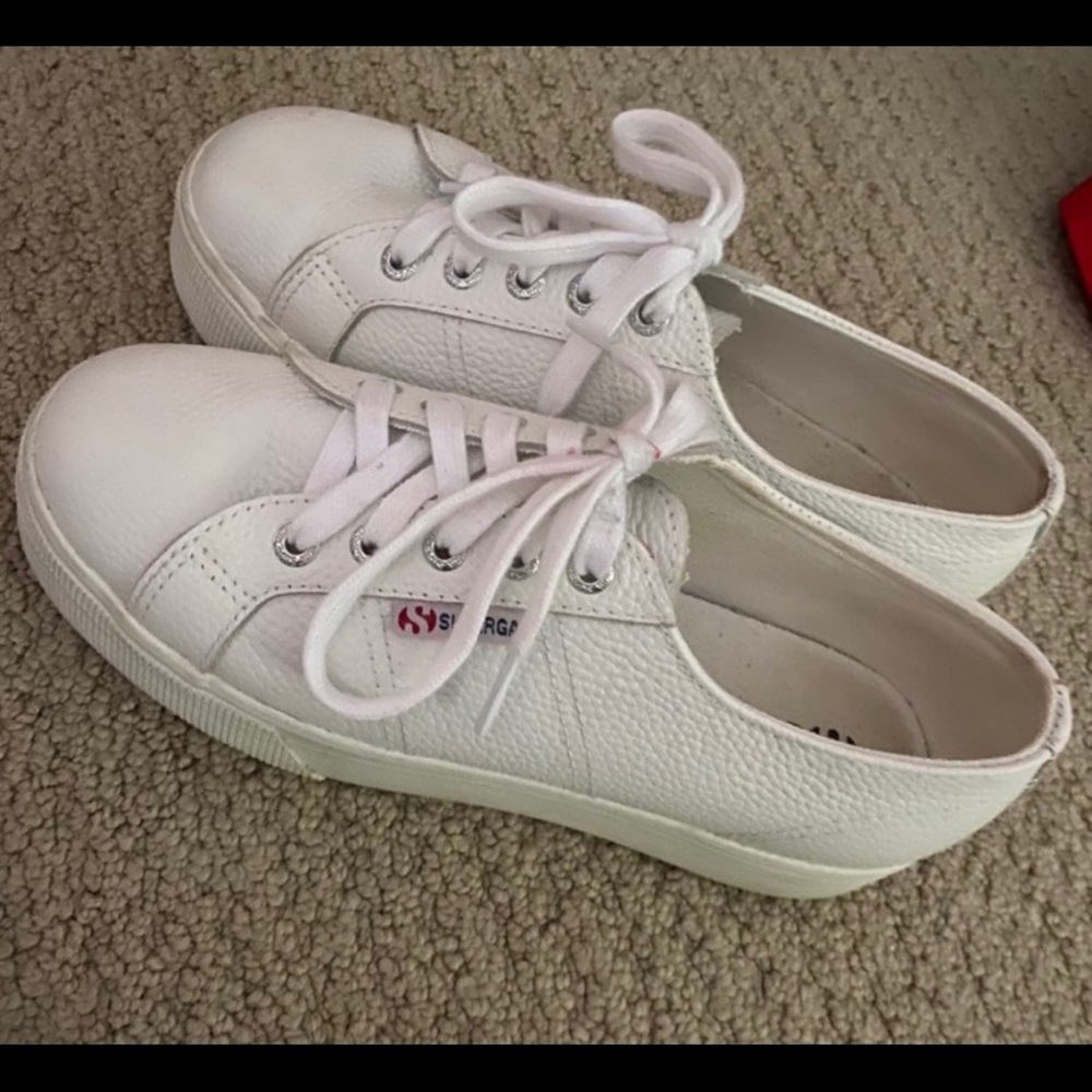 Superga leather platform